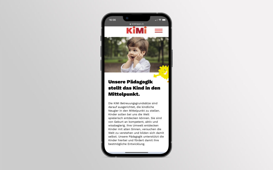 Web Referenz von Kimi auf dem Smartphone